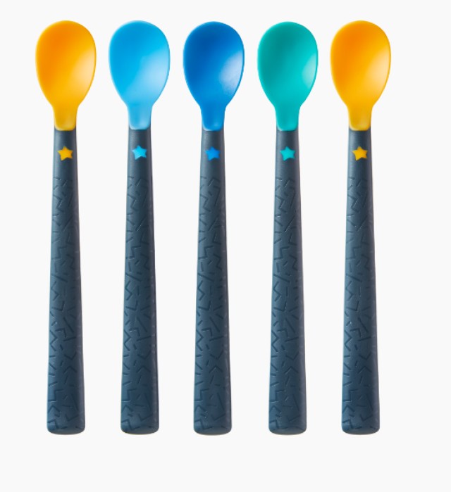 Tommee Tippee Softee Weaning Spoons για 4m+ Κουταλάκια Σίτισης Μαλακά με Μακριά Λαβή 5 Τεμάχια