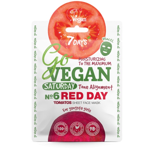 7Days Vegan Red Day Face Sheet Mask Μάσκα Προσώπου για Εξισορρόπηση … 7Days Vegan Red Day Face Sheet Mask Μάσκα Προσώπου για Εξισορρόπηση …