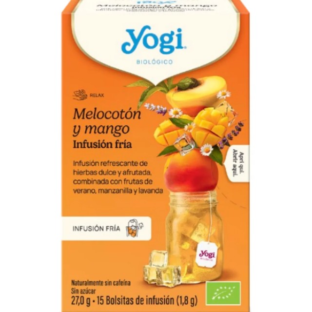 Yogi Tea Cold Brew Βιολογικό Τσάι Ροδάκινο & Μάνγκο, 15 Φακελάκια x1.8 &hellip;