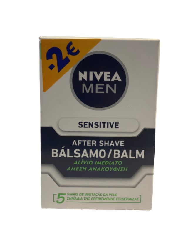 Nivea Men After Shave Sensitive Ανδρικό Ενυδατικό Balm για Μετά το Ξύρισμα 100ml -2€ Επί της Τιμής