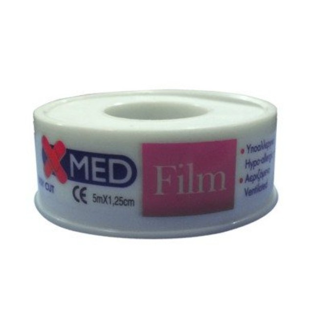 Medisei X-Med Film 5m x 1,25cm Διάφανη Αδιάβροχη Ταινία Στήριξης 1 Ρολό