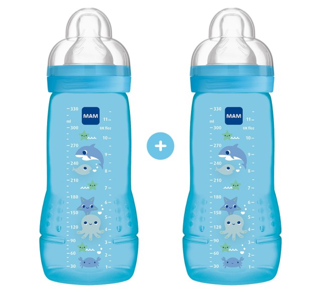Mam PROMO Easy Active Baby Bottle Σετ Πλαστικά Μπιμπερό για 4m+ Μπλε μ …