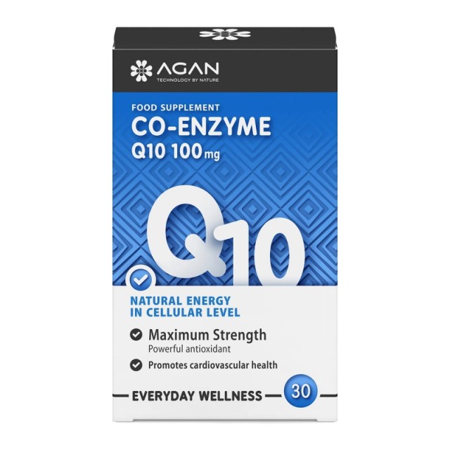 Agan Co Enzyme Q10 100mg Συμπλήρωμα Διατροφής με Συνένζυμο Q10 30 Κάψουλες