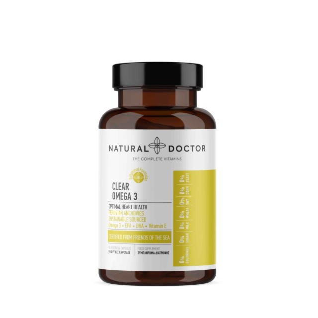 Natural Doctor Clear Omega 3 Συμπλήρωμα Διατροφής Ωμέγα 3 Υψηλής Ποιότητας 90 Φυτικές Κάψουλες