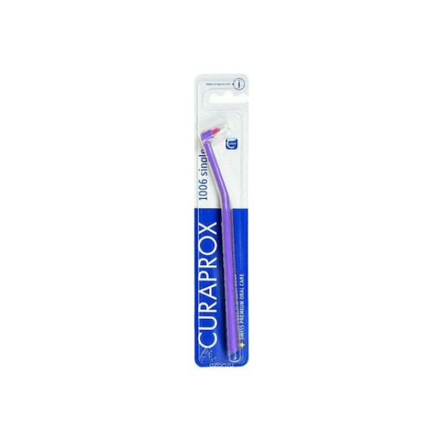 Curaden Curaprox 1006 Single Ειδική Οδοντόβουρτσα για Σιδεράκια και Εμφυτεύματα Λιλά 1 Τεμάχιο