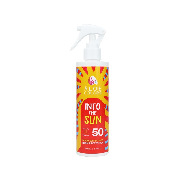 Aloe Colors in to the Sun Body Sunscreen SPF50 Αντηλιακή Κρέμα Σώματος Υψηλής Προστασίας με Βελούδινη Υφή 200ml
