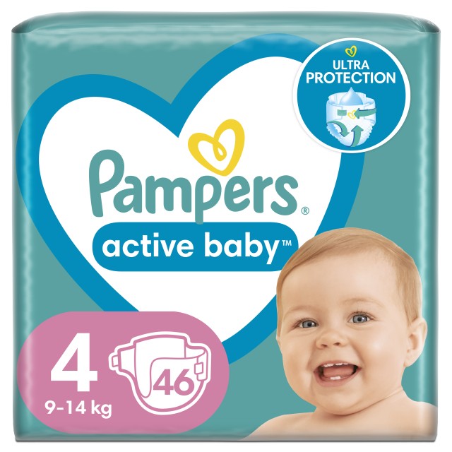 Pampers Active Baby Μέγεθος 4 [9-14kg] 46 Πάνες