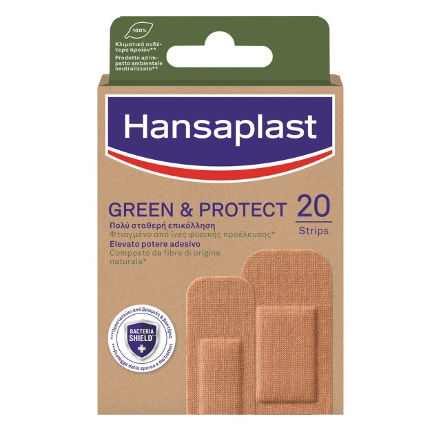 Hansaplast Green & Protect Βιώσιμα Υφασμάτινα Επιθέματα Δύο Διαστάσεων 20 Τεμάχια