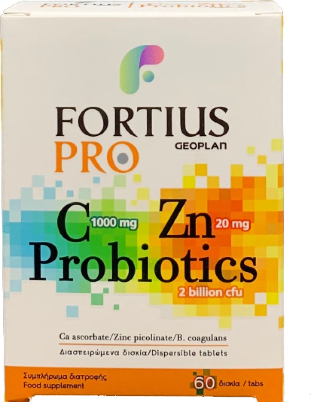 Geoplan Nutraceuticals Fortius PRO Vitamin C - Zn - Probiotics Συμπλήρ …