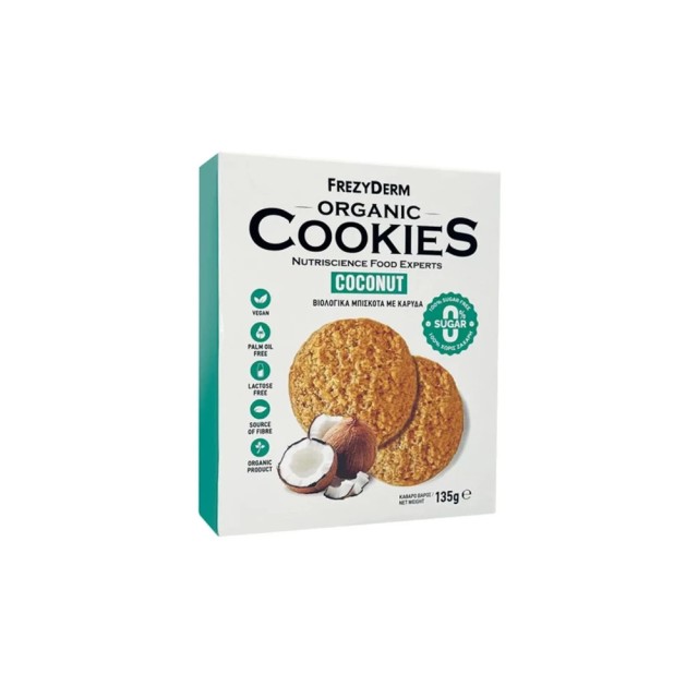 Frezyderm Organic Cookies Coconut 0% Sugar Βιολογικά Μπισκότα με Καρύδ &hellip;