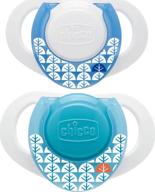 Chicco Physio Καουτσούκ με Κρίκο Σιέλ-Πράσινο 0-6m 2τμχ [74820-21]
