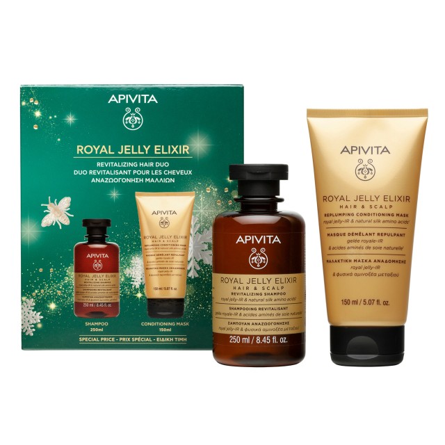 Apivita PROMO Royal Jelly Elixir Σαμπουάν Αναζωογόνησης για Μαλλιά & Τριχωτό Κεφαλής 250ml & Μαλακτική Μάσκα Αναδόμησης για Μαλλιά & Τριχωτό Κεφαλής 150ml Apivita PROMO Royal Jelly Elixir Σαμπουάν Αναζωογόνησης για Μαλλιά & …