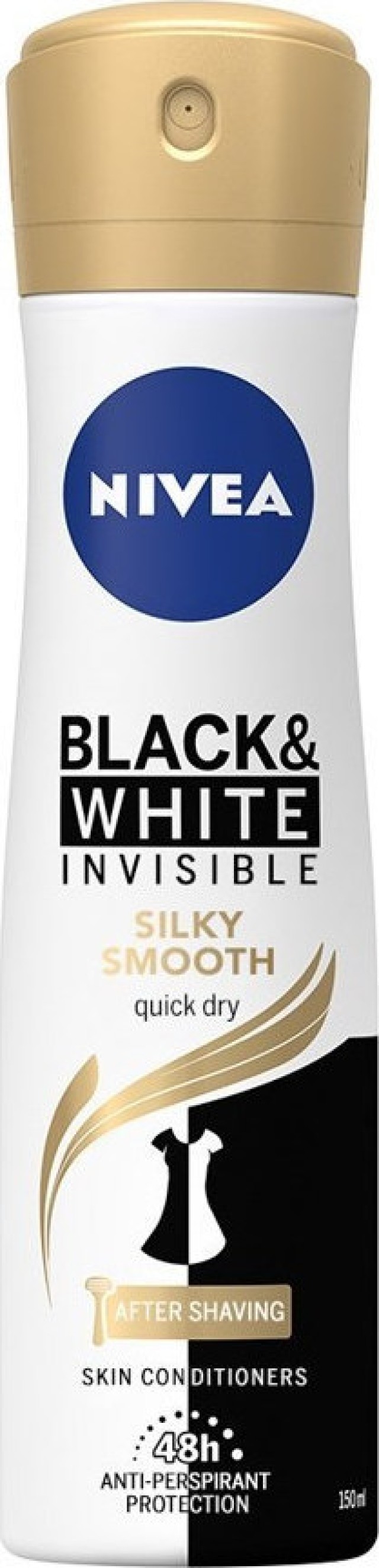 Nivea Black & White Invisible Silk Smooth Γυναικείο Αποσμητικό Spray 48ωρης Προστασίας 150ml