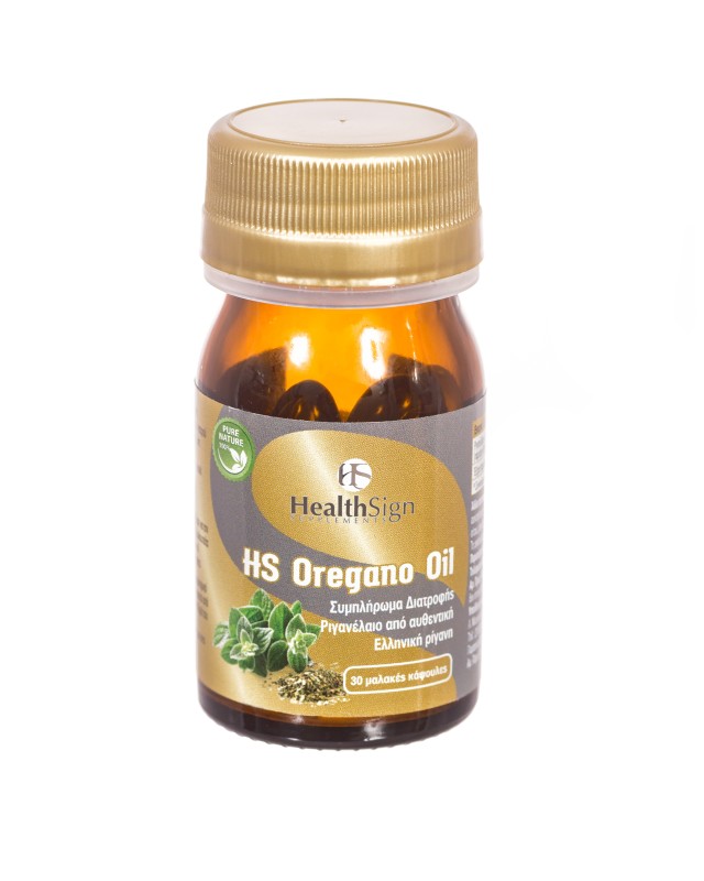 Health Sign HS Oregano Oil Συμπλήρωμα Διατροφής με Αντιβακτηριακές - Αντιμυκητιακές Ιδιότητες 30 Μαλακές Κάψουλες
