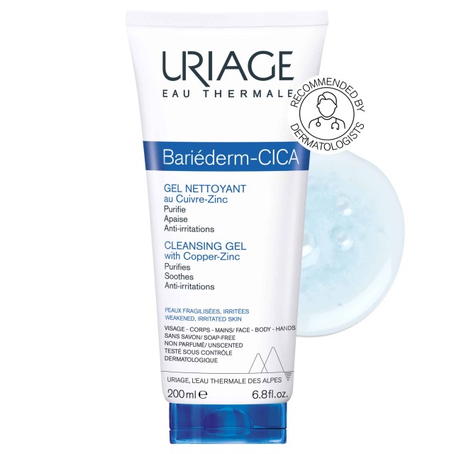 Uriage Bariéderm Cleansing Cica Gel Καθαρισμού Προσώπου 200ml