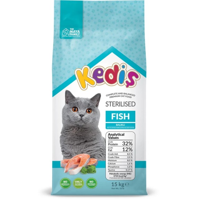 Maya Family Kedis Ξηρά Τροφή για Στειρωμένες Γάτες με Ψάρι 15kg Maya Family Kedis Ξηρά Τροφή για Στειρωμένες Γάτες με Ψάρι 15kg