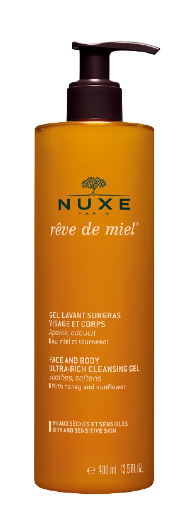 Nuxe Reve De Miel Lavant Surgras Visage Et Corps Face - Body Gel Απαλό Καθαριστικό για Πρόσωπο και Σώμα 400ml