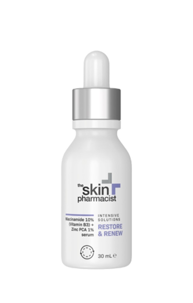The Skin Pharmacist Restore & Renew Niacinamide & Zinc PCA Serum Ορός Αντιμετώπισης των Ατελειών & Μείωσης της Λιπαρότητας 30ml