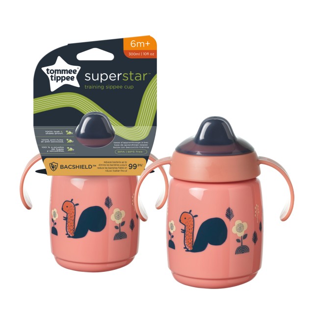 Tommee - Tippee Superstar Training Sippee Cup Εκπαιδευτικό Ποτηράκι για 6m+ Ροζ με Λαβές και Σκληρό Στόμιο 300ml Tommee - Tippee Superstar Training Sippee Cup Εκπαιδευτικό Ποτηράκι γι …