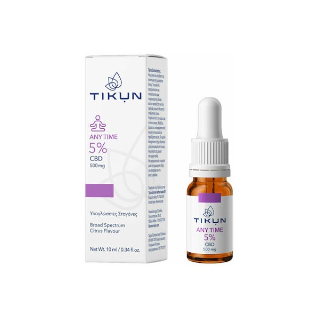 Tikun CBD Any Time 5% Έλαιο Κάνναβης σε Σταγόνες 500mg με Γεύση Κίτρο …