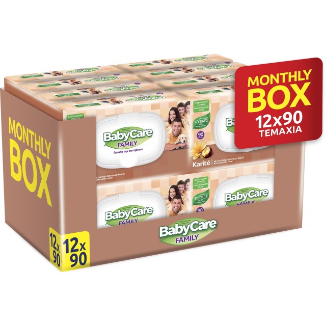 Μωρομάντηλα BabyCare PROMO Family Karite Monthly Box 1.080 Τεμάχια [12 &hellip;