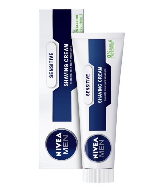 Nivea Men Shaving Cream Sensitive Ανδρική Κρέμα Ξυρίσματος 100ml