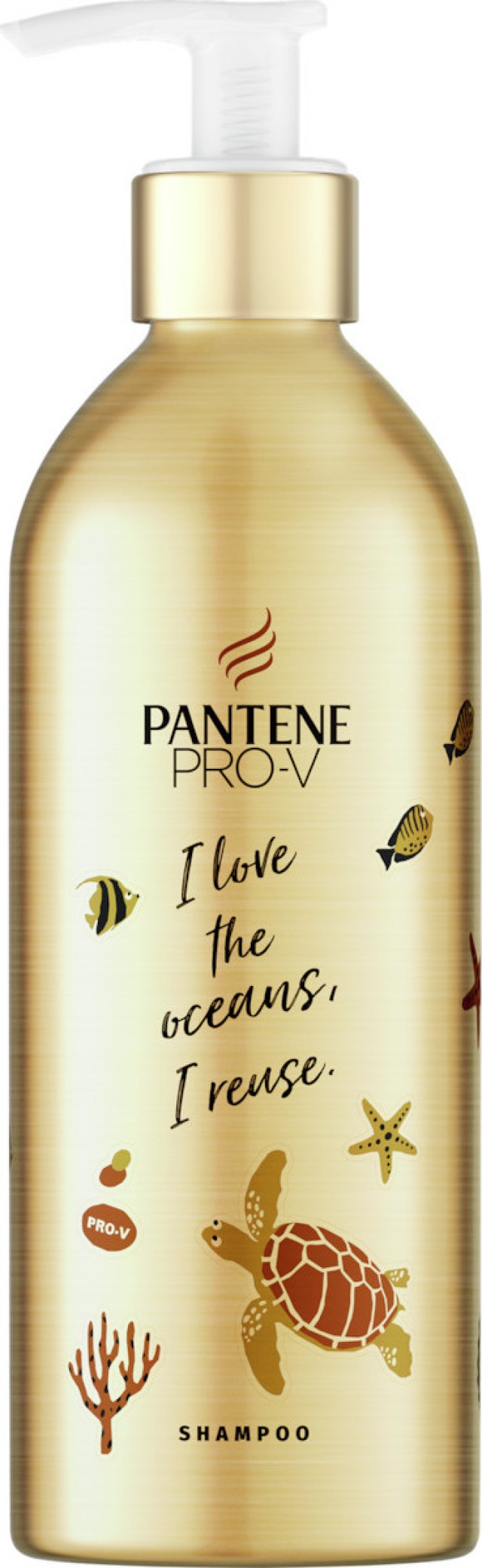 Pantene Pro V I Love The Ocean I Reuse Shampoo Σαμπουάν για Αναδόμηση και Προστασία σε Συλλεκτικό Μεταλλικό Μπουκάλι με Αντλία 430ml