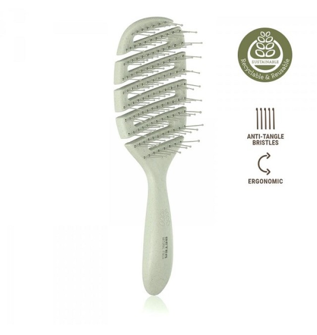 Beter Natural Fiber Hair Brush Εύκαμπτη Βούρτσα Μαλλιών για Εύκολο & Γρήγορο Ξεμπέρδεμα Χρώμα Φυστικί 1 Τεμάχιο