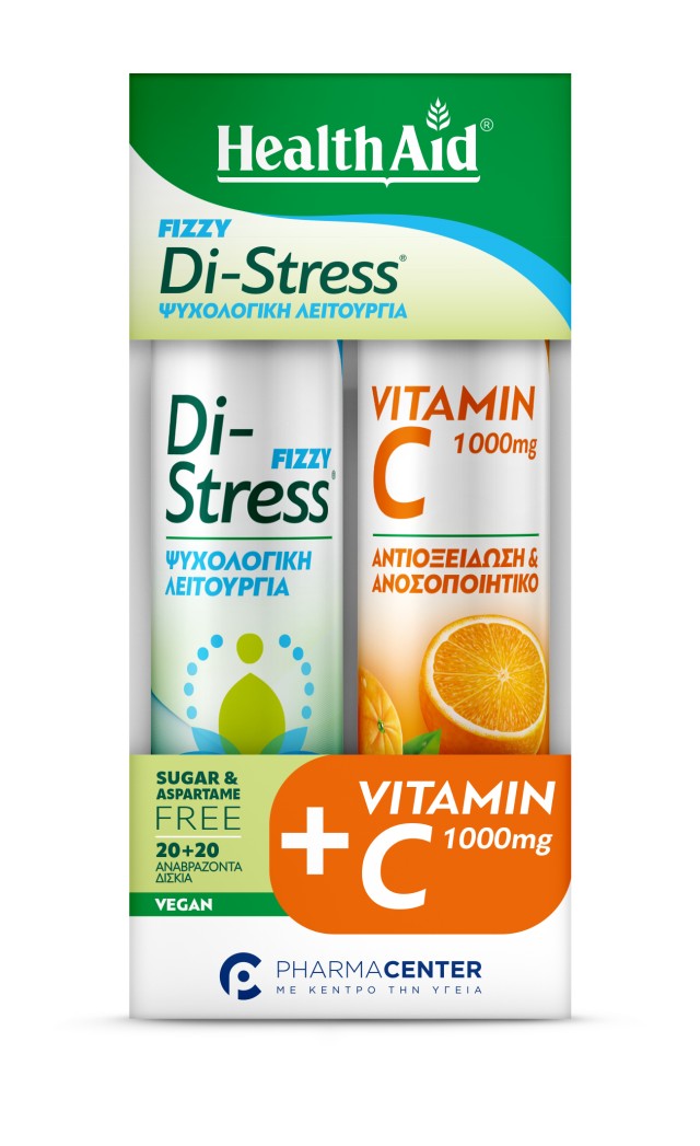 Health Aid PROMO Di-Stress Fizzy Ψυχολογική Λειτουργία & Vitamin C 100 …