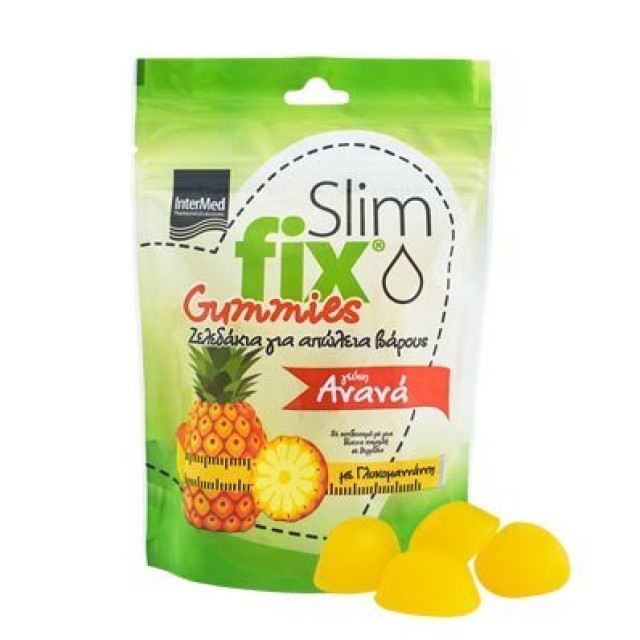 Intermed Slim Fix Gummies 500mg Ζελεδάκια για Απώλεια Βάρους με Γλυκομαννάνη και Γεύση Ανανά 42 Ζελεδάκια