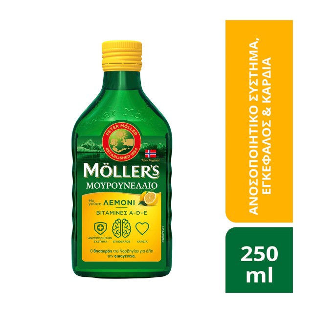 Mollers Μουρουνέλαιο Ωμέγα-3 Λιπαρά Οξέα με Γεύση Λεμόνι 250ml Mollers Μουρουνέλαιο Ωμέγα-3 Λιπαρά Οξέα με Γεύση Λεμόνι 250ml