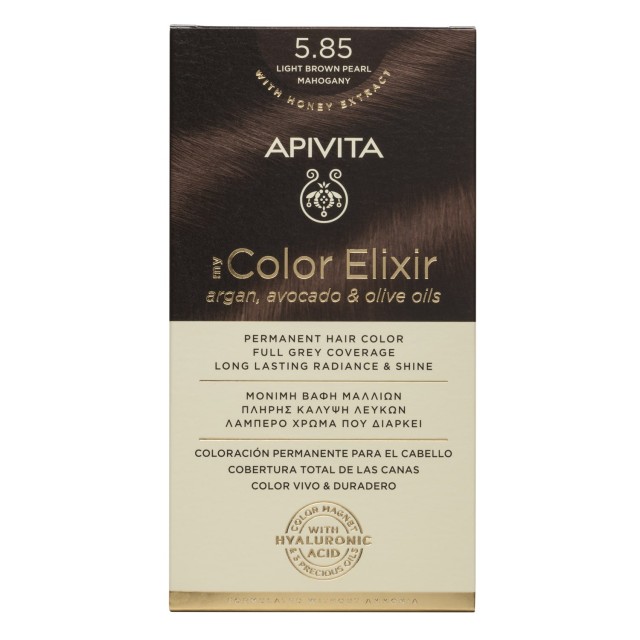 Apivita My Color Elixir No5.85 Καστανό Ανοιχτό - Περλέ Μαόνι Κρέμα Βαφ … Apivita My Color Elixir No5.85 Καστανό Ανοιχτό - Περλέ Μαόνι Κρέμα Βαφ …