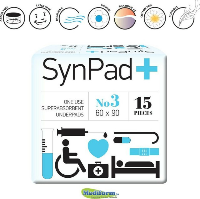Σύνδεσμος SynPad+ No3 Απορροφητικά Υποσέντονα μιας Χρήσης 60 x 90cm 15 …