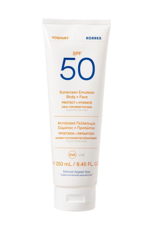 Korres Yoghurt Sunscreen Body & Face SPF50 Αντηλιακό Γαλάκτωμα Σώματος - Προσώπου 250ml