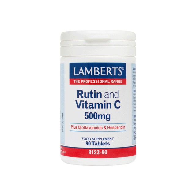 Lamberts Rutin Ρουτίνη & Βιταμίνη C-500 & Bioflavonoids Βιοφλαβονοειδή 90 Ταμπλέτες