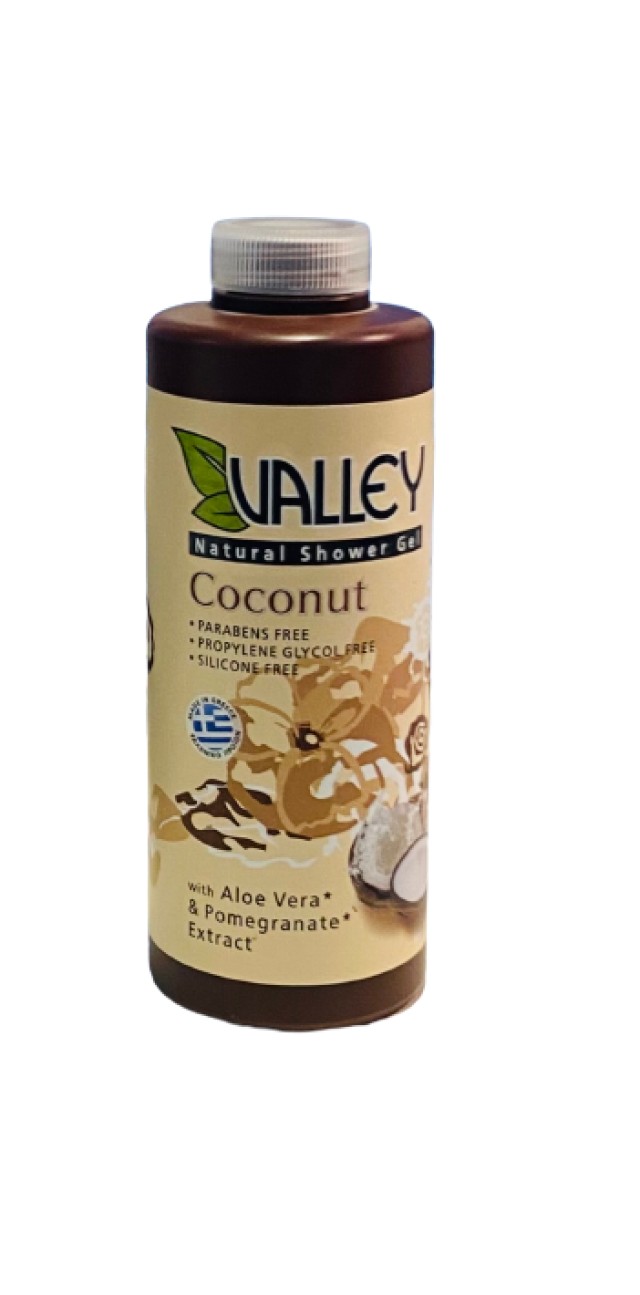 Valley Natural Shower Gel Coconut Αφρόλουτρο με Φυσικά Εκχυλίσματα Αλόης - Ρόδι και Άρωμα Καρύδας 300ml