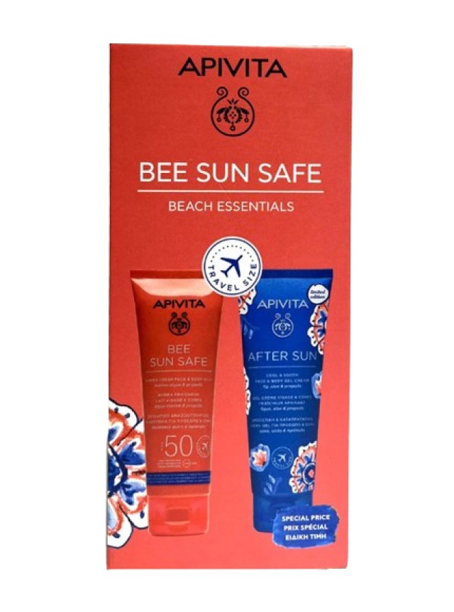 Apivita PROMO Bee Sun Safe Hydra Fresh Face Body Milk SPF50 Ενυδατικό Αναζωογονητικό Γαλάκτωμα για Πρόσωπο - Σώμα Ελαφριάς Υφής 100ml - After Sun Cool Sooth Ενυδατικό Γαλάκτωμα για Μετά τον Ήλιο για Πρόσωπο - Σώμα 100ml [Travel Size]
