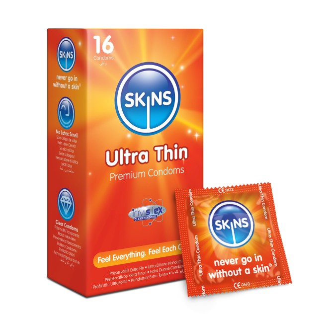 Skins Ultra Thin Condoms Λεπτά Προφυλακτικά 16 Τεμάχια Skins Ultra Thin Condoms Λεπτά Προφυλακτικά 16 Τεμάχια