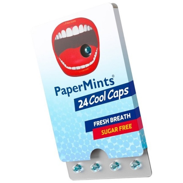 PaperMints Cool Παστίλιες για Δροσερή Αναπνοή με Γεύση Μέντας 24 Τεμάχια