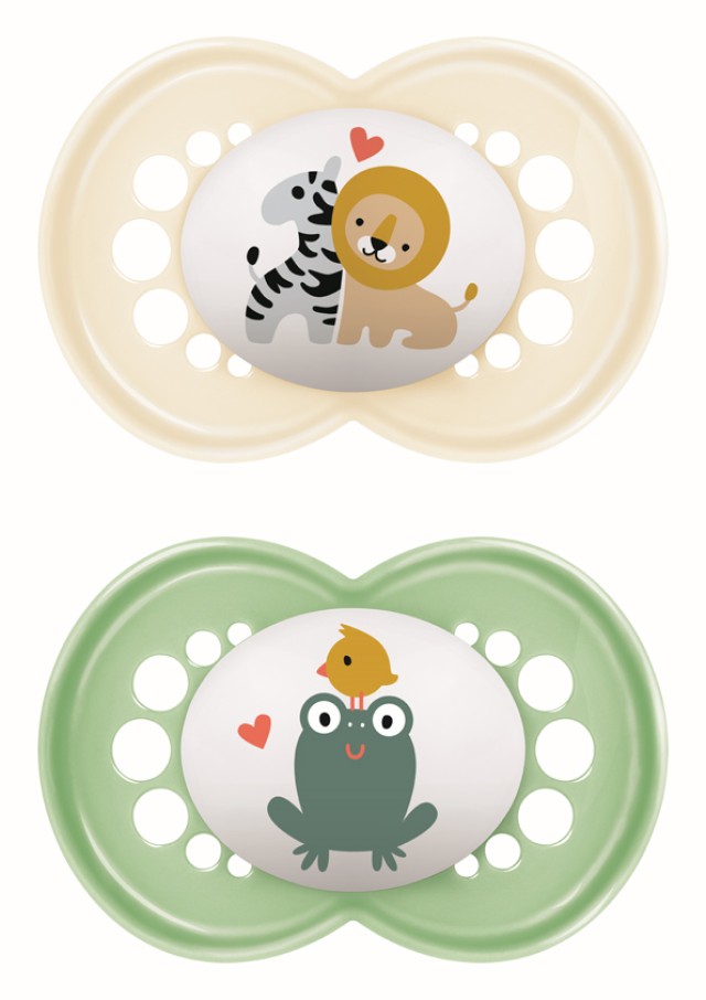 Mam Original 6-16m Ορθοδοντική Πιπίλα Σιλικόνης & Θήκη Μπεζ - Πράσινο …