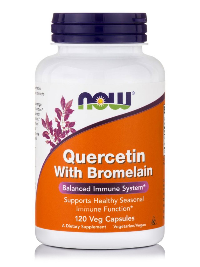 Now Foods Quercetin 800mg w/Bromelein Συμπλήρωμα Διατροφής Αντιοξειδωτ …