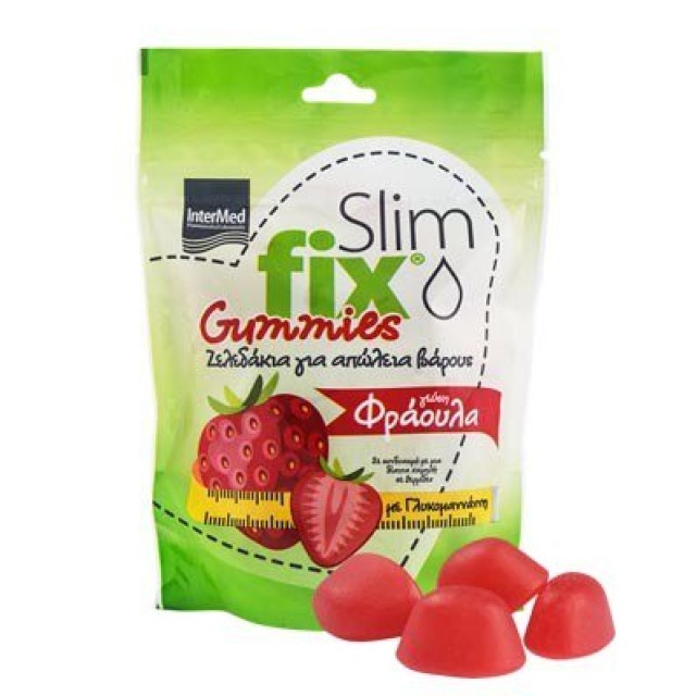 Intermed Slim Fix Gummies 500mg Ζελεδάκια για Απώλεια Βάρους με Γλυκομαννάνη και Γεύση Φράουλα 42 Τεμάχια
