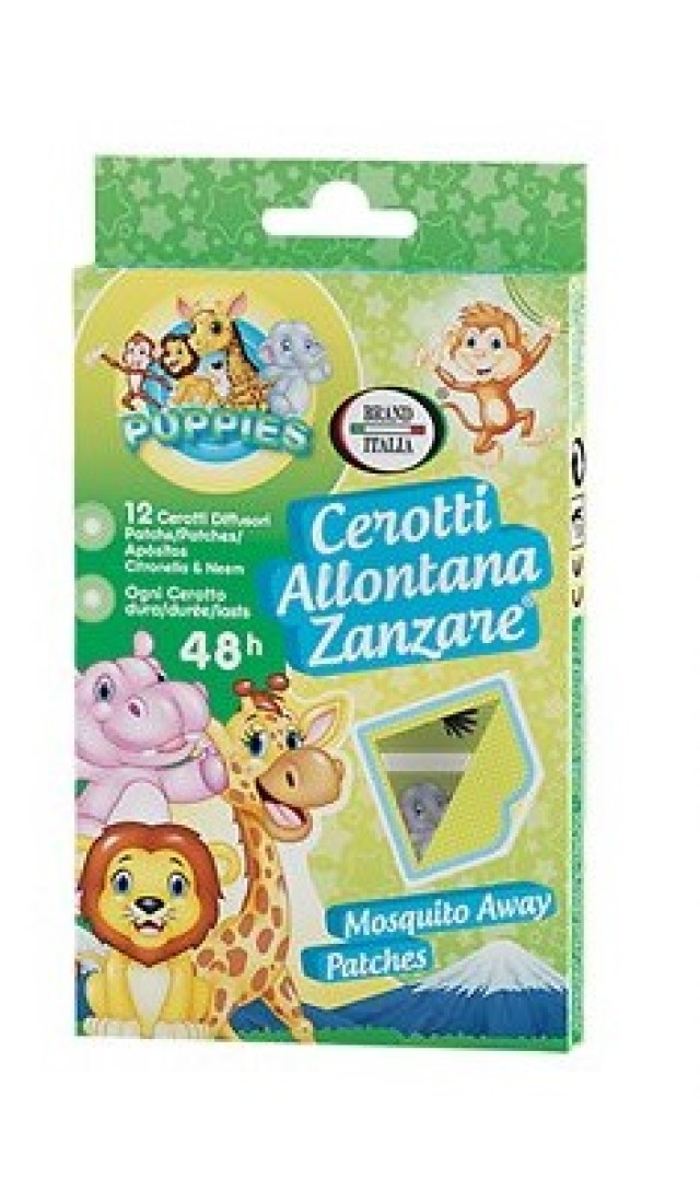 Medico Italia Brand Αντικουνουπικά Παιδικά Τσιρότα με σχέδια Puppies, 12τμχ