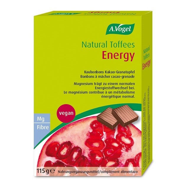 A.Vogel Energy Toffees Pomegranate Καραμέλες με Μαγνήσιο για την Ενίσχυση Παραγωγής Ενέργειας 115gr