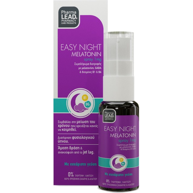 PharmaLead Easy Night Melatonin Spray 1mg Συμπλήρωμα Διατροφής για τη Διατήρηση του Φυσιολογικού Ύπνου 20ml