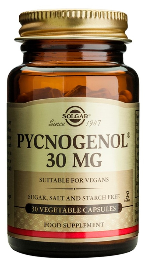 Solgar Pycnogenol 30mg Συμπλήρωμα Διατροφής Πυκνογενόλης 30 Φυτικές Κά …