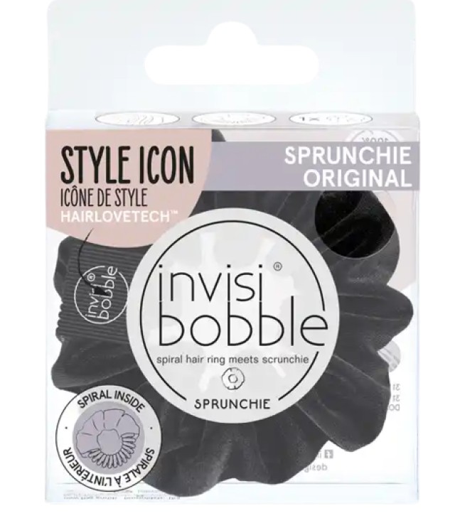 Invisibobble Sprunchie Original True Black Λαστιχάκι Μαλλιών Μαύρο 1 Τεμάχιο