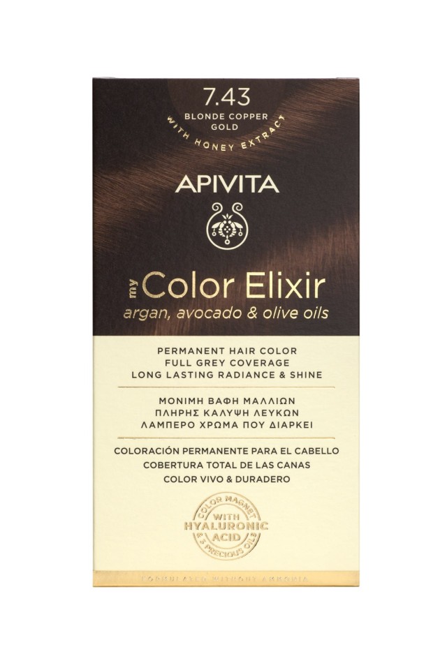 Apivita My Color Elixir No7.43 Ξανθό Χάλκινο Μελί Κρέμα Βαφή Σε Σωληνά …