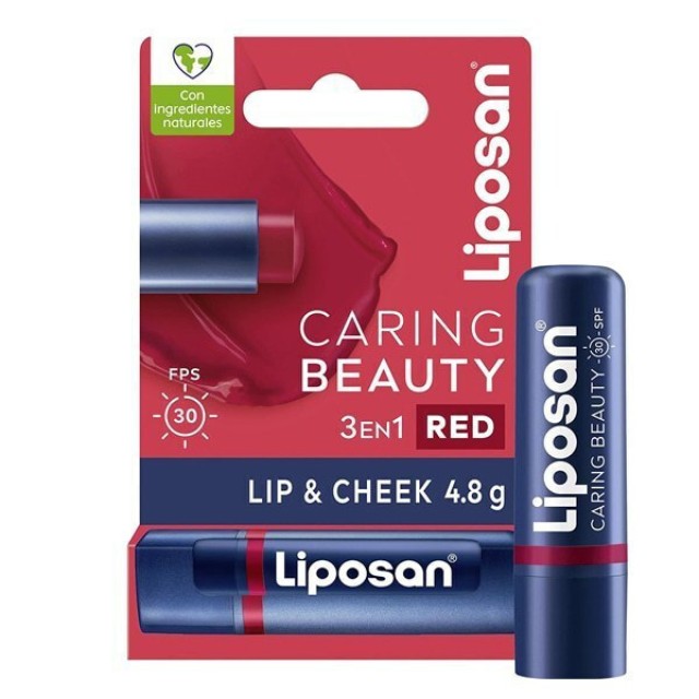 Liposan Caring Beauty Red SPF30 Ενυδατικό Βάλσαμο Χειλιών 4,8gr