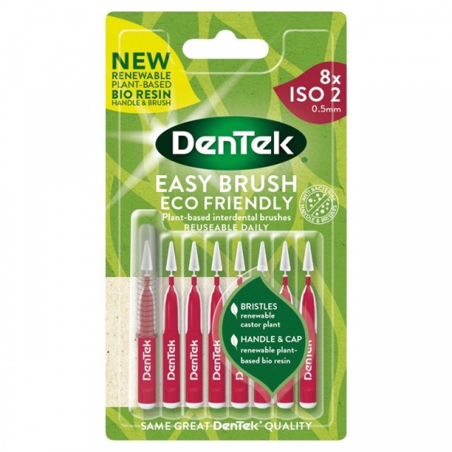 Dentek Easy Brush ISO 2 Μέγεθος 0,5mm Μεσοδόντια Βουρτσάκια Φούξια 8 Τ …